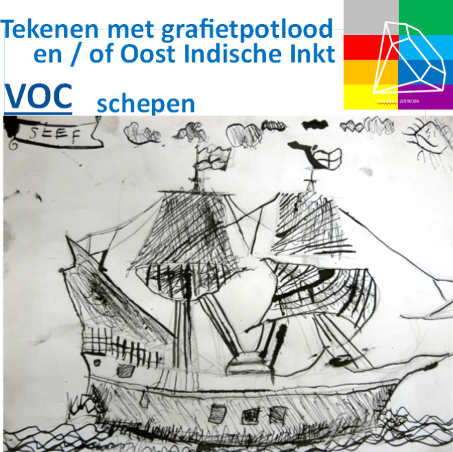 Hedendaags VOC schepen Tekenen met inkt of grafietpotlood | Anneke van der Weg OL-67